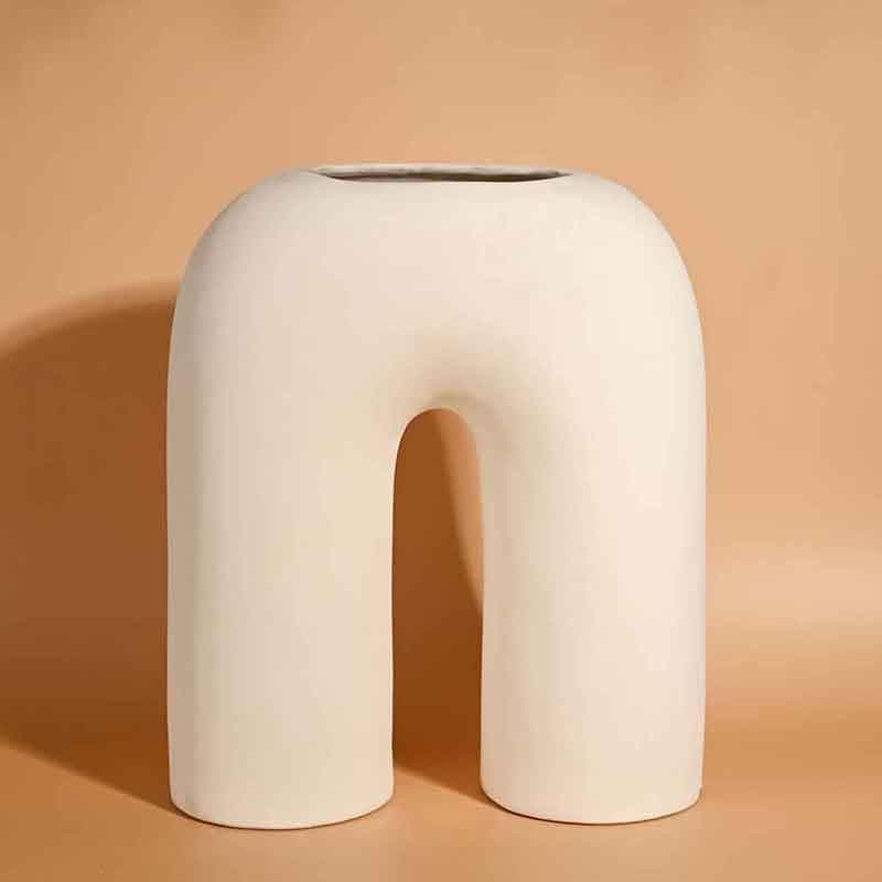 Vase - Inverted U-Shaped Vase - White