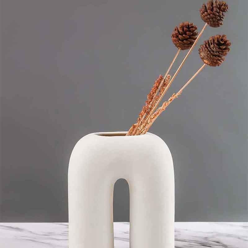 Vase - Inverted U-Shaped Vase - White