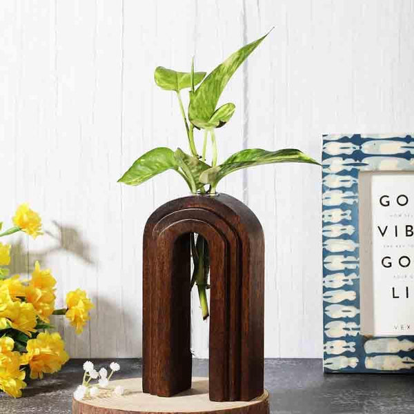 Vase - Inverted U Testube Planter - Dark Brown