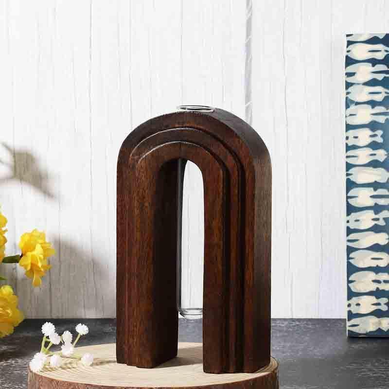 Buy Inverted U Testube Planter - Dark Brown Vase from Vaaree