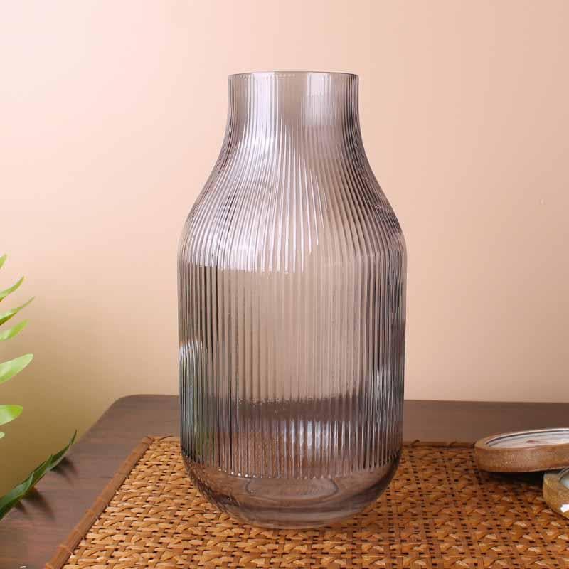 Buy Margot Ribbed Vase - Grey Vase from Vaaree