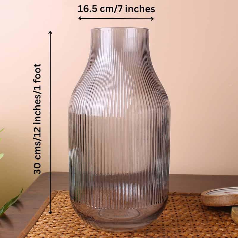 Buy Margot Ribbed Vase - Grey Vase from Vaaree