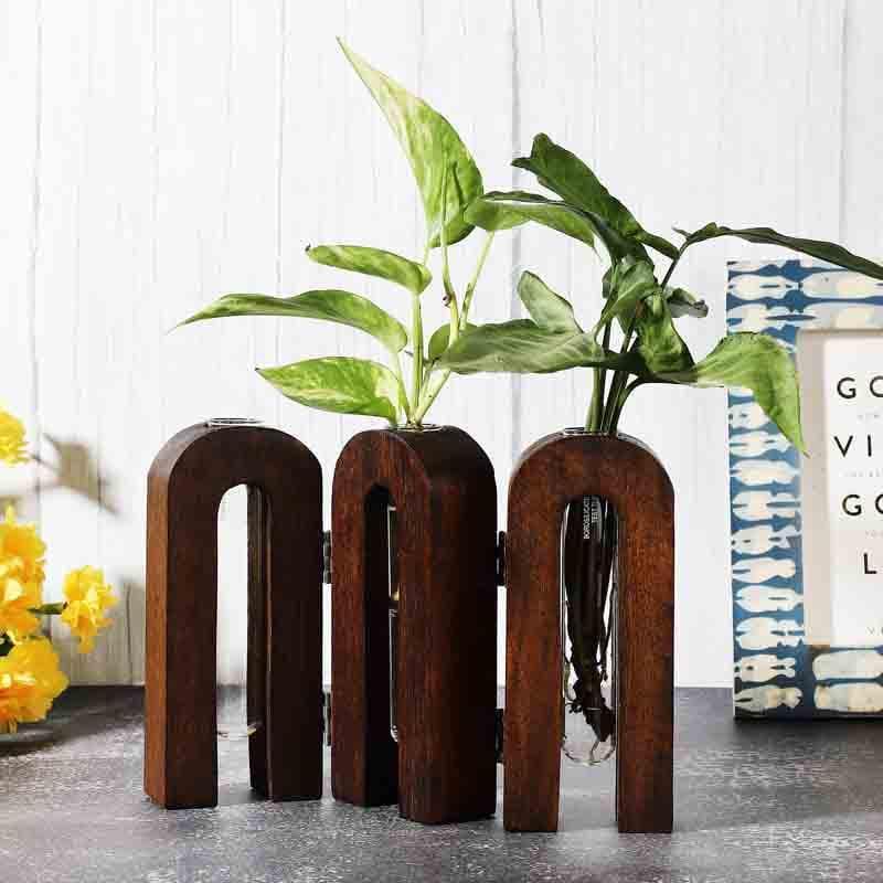 Buy Monarch Testube Planter - Dark Brown Vase from Vaaree