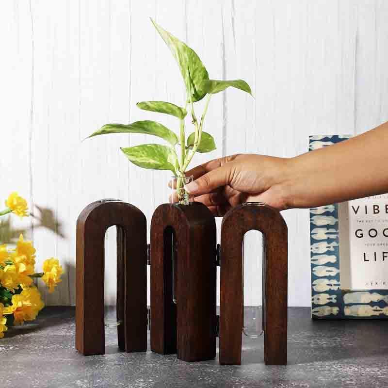 Buy Monarch Testube Planter - Dark Brown Vase from Vaaree