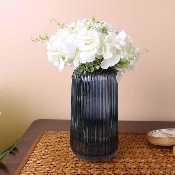 Buy Rebecca Ribbed Vase - Blue Vase from Vaaree