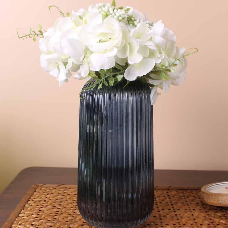 Buy Rebecca Ribbed Vase - Blue Vase from Vaaree