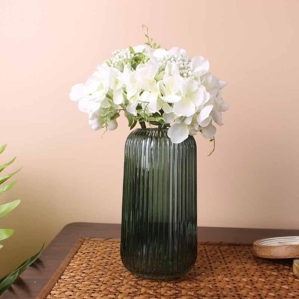 Buy Rebecca Ribbed Vase - Green Vase from Vaaree