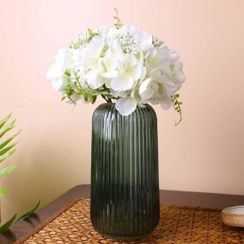 Buy Rebecca Ribbed Vase - Green Vase from Vaaree