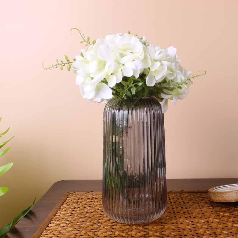 Buy Rebecca Ribbed Vase - Grey Vase from Vaaree