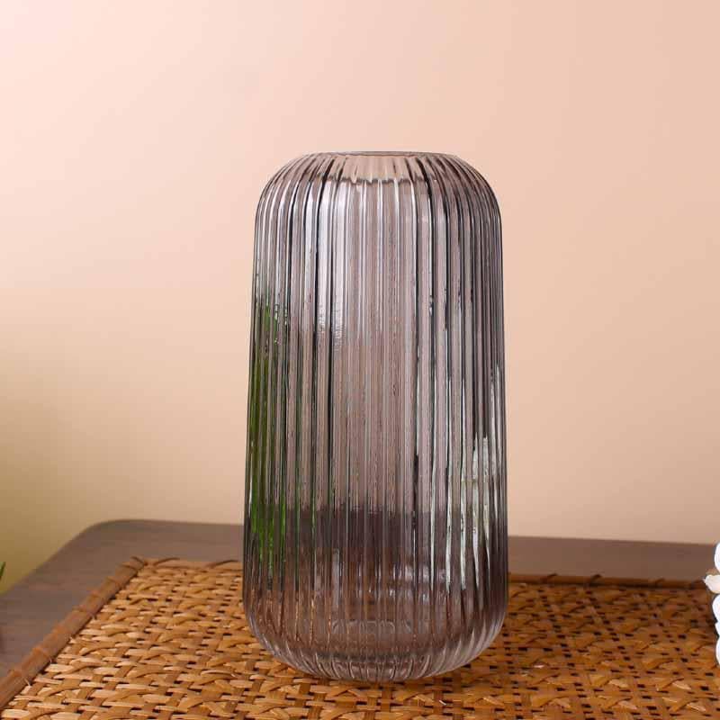 Buy Rebecca Ribbed Vase - Grey Vase from Vaaree