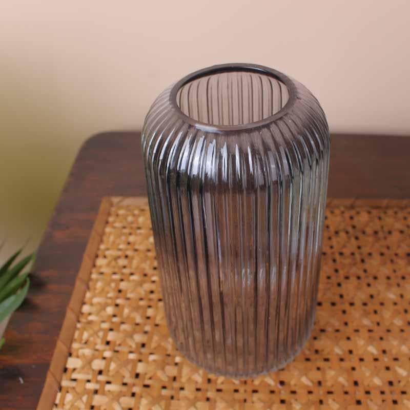 Buy Rebecca Ribbed Vase - Grey Vase from Vaaree