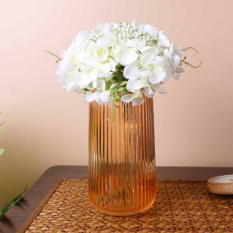 Buy Rebecca Ribbed Vase - Orange Vase from Vaaree