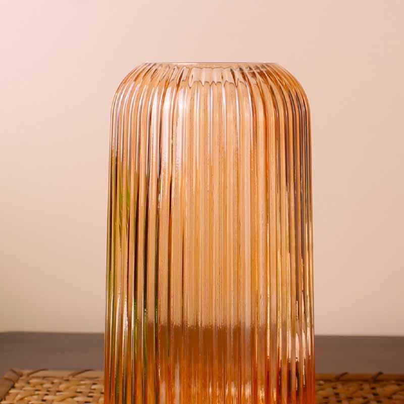 Buy Rebecca Ribbed Vase - Orange Vase from Vaaree