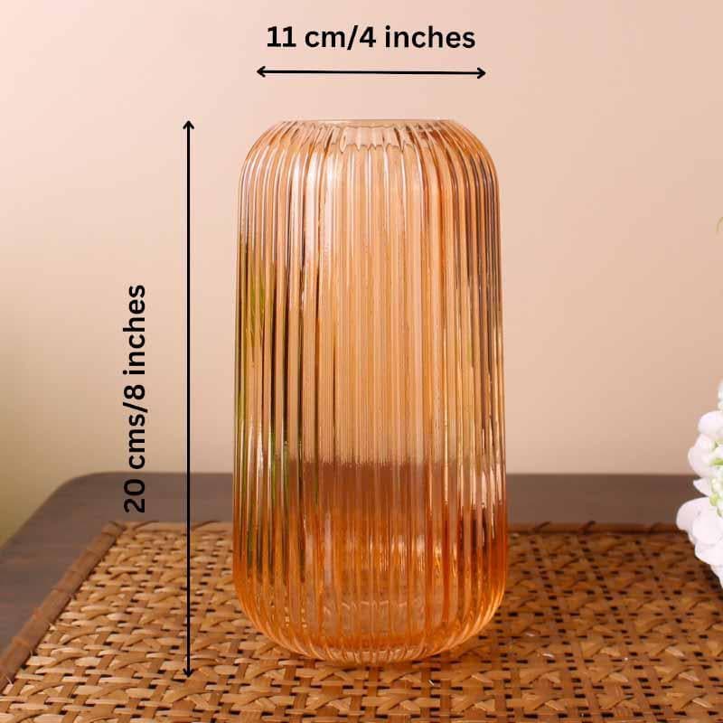 Buy Rebecca Ribbed Vase - Orange Vase from Vaaree