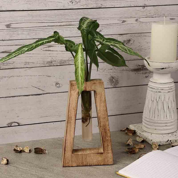 Vase - Rhombus Testube Planter - Brown