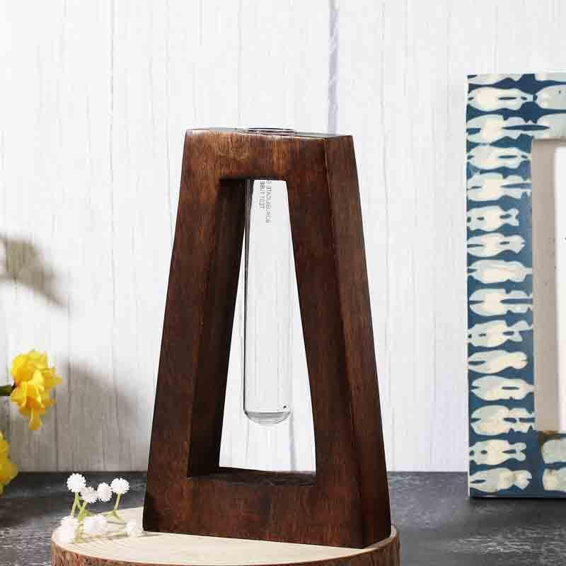 Buy Rhombus Testube Planter - Dark Brown Vase from Vaaree