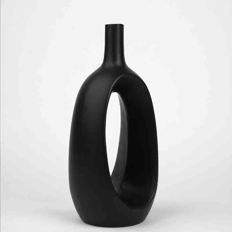 Buy Ring Vase - Black Vase from Vaaree