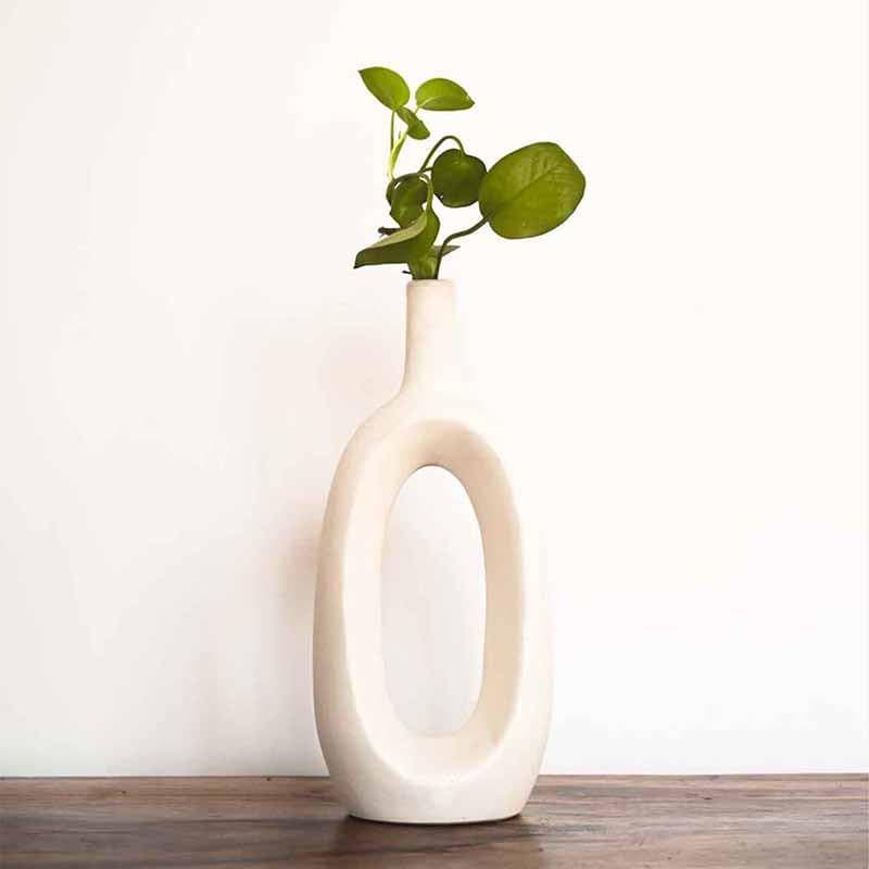 Buy Ring Vase - White Vase from Vaaree