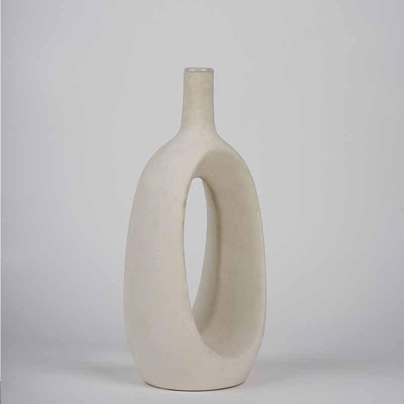 Buy Ring Vase - White Vase from Vaaree