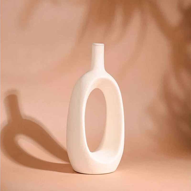 Buy Ring Vase - White Vase from Vaaree