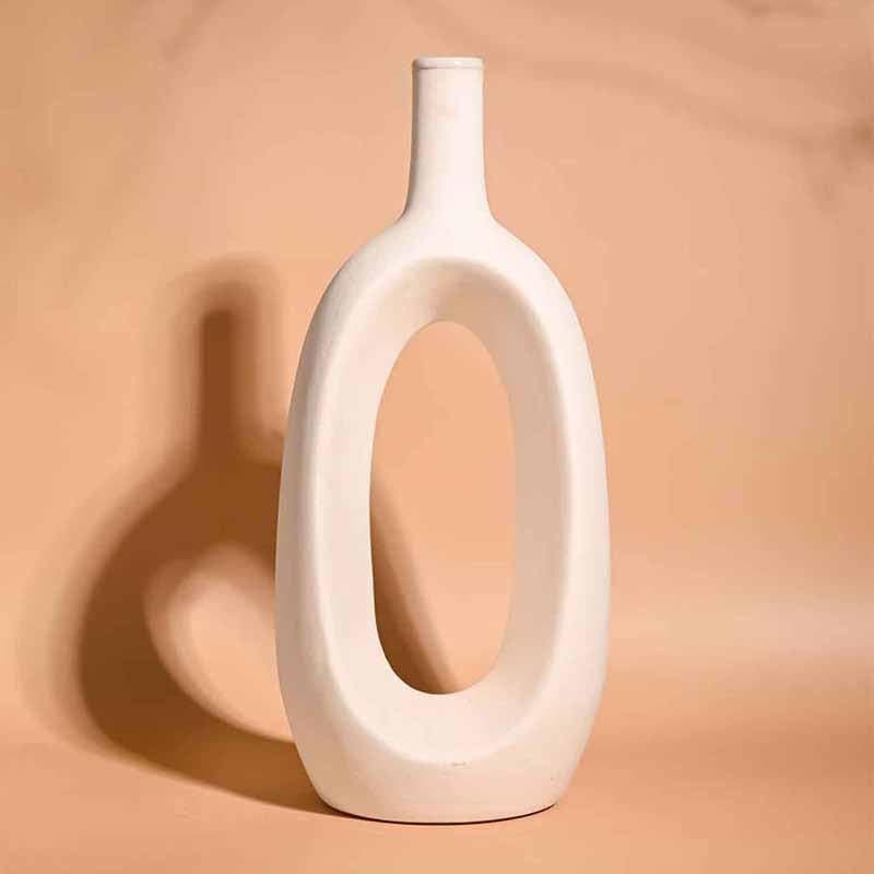 Buy Ring Vase - White Vase from Vaaree