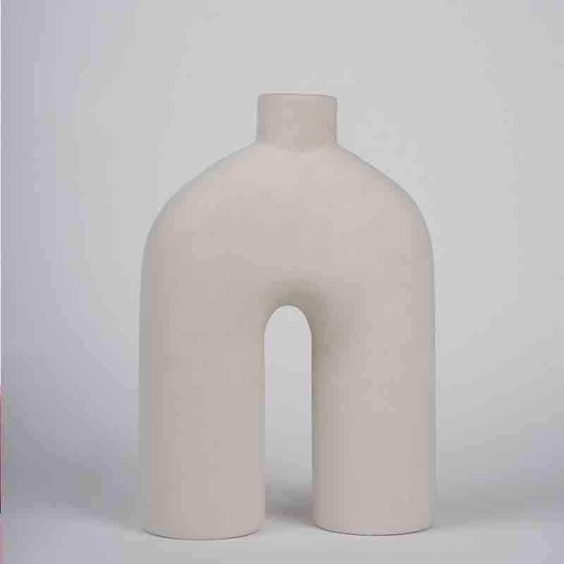 Buy Scandinavian U Vase - White Vase from Vaaree