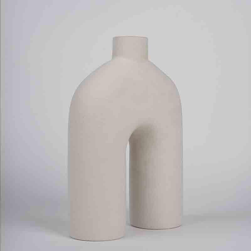 Buy Scandinavian U Vase - White Vase from Vaaree