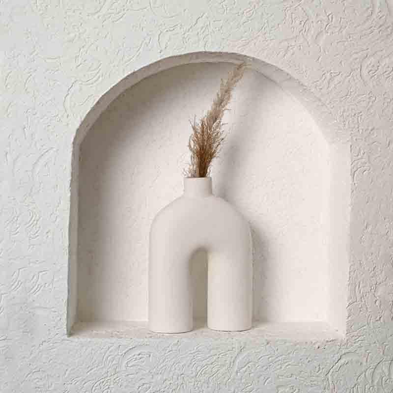 Buy Scandinavian U Vase - White Vase from Vaaree