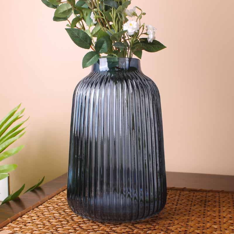 Vase - Stella Ribbed Vase - Blue