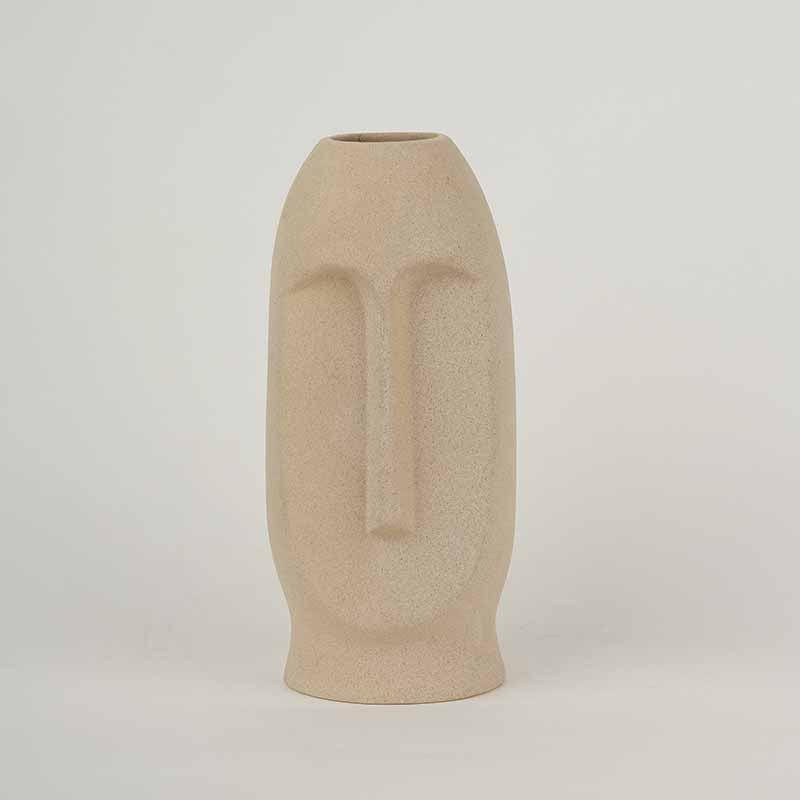 Buy The Straight Face Vase - Beige Vase from Vaaree