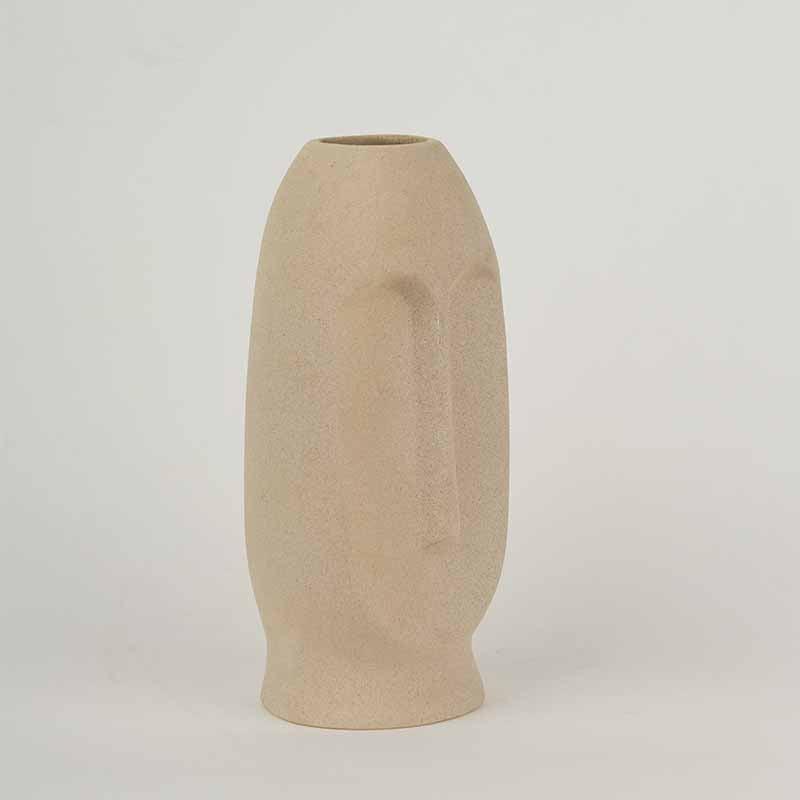 Buy The Straight Face Vase - Beige Vase from Vaaree