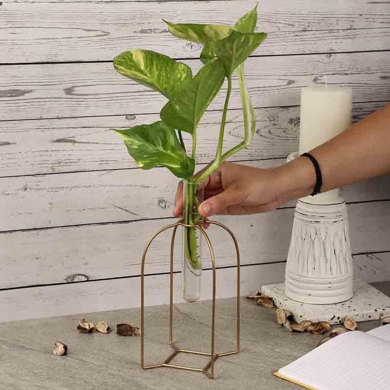 Buy Zenith Testube Planter - Gold Vase from Vaaree