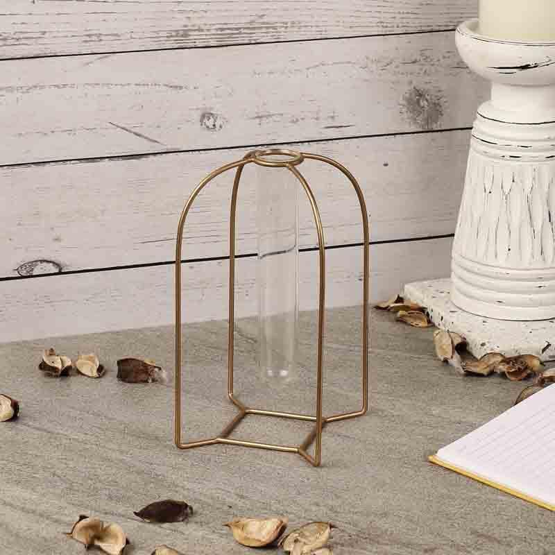 Buy Zenith Testube Planter - Gold Vase from Vaaree