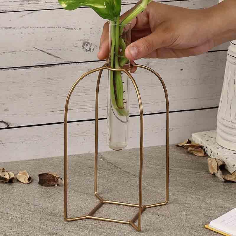 Buy Zenith Testube Planter - Gold Vase from Vaaree