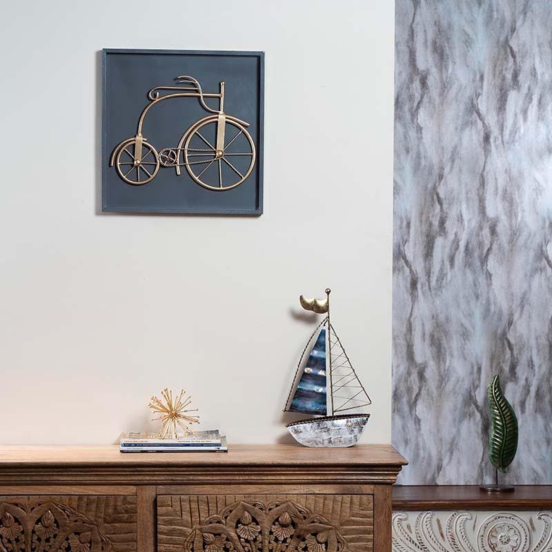 Buy Muted Gold Retro Bicycle Wall Accents from Vaaree