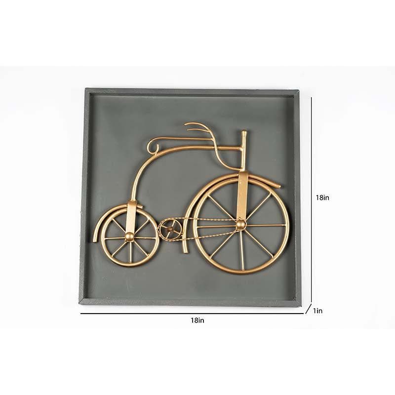 Buy Muted Gold Retro Bicycle Wall Accents from Vaaree