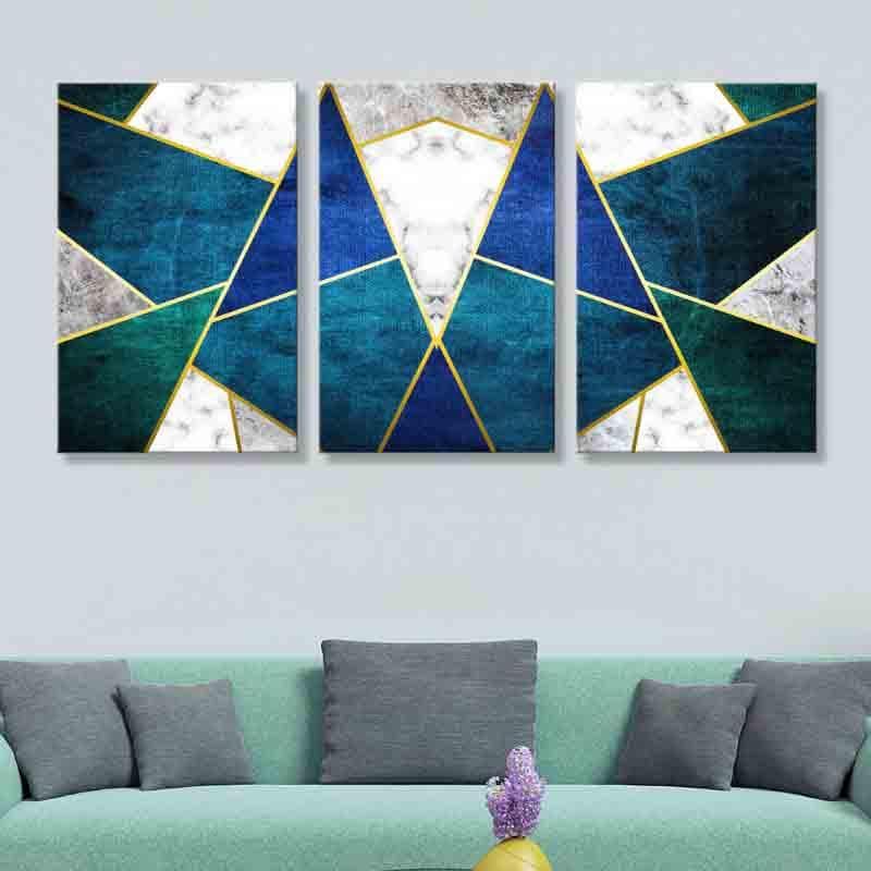 Wall Art & Paintings - Abstract Grid Wall Art - Set Of Three