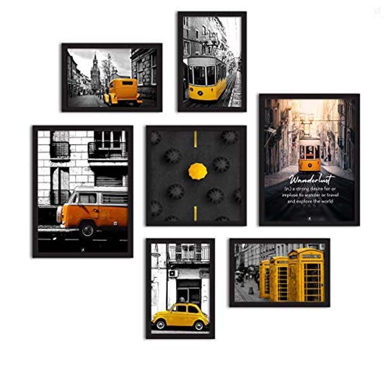 Wall Art & Paintings - Accent It Yellow Wall Art - Set Of Seven