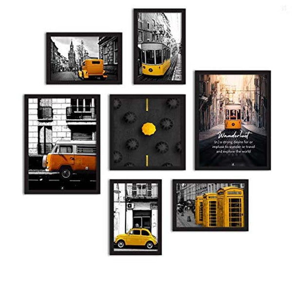 Wall Art & Paintings - Accent It Yellow Wall Art - Set Of Seven