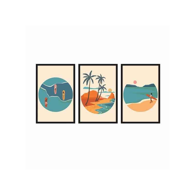 Buy Beach Vacay Wall Art - Set Of Three Wall Art & Paintings from Vaaree