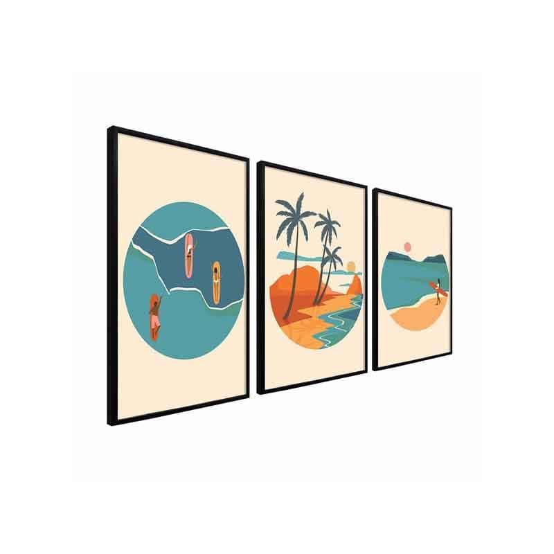 Buy Beach Vacay Wall Art - Set Of Three Wall Art & Paintings from Vaaree