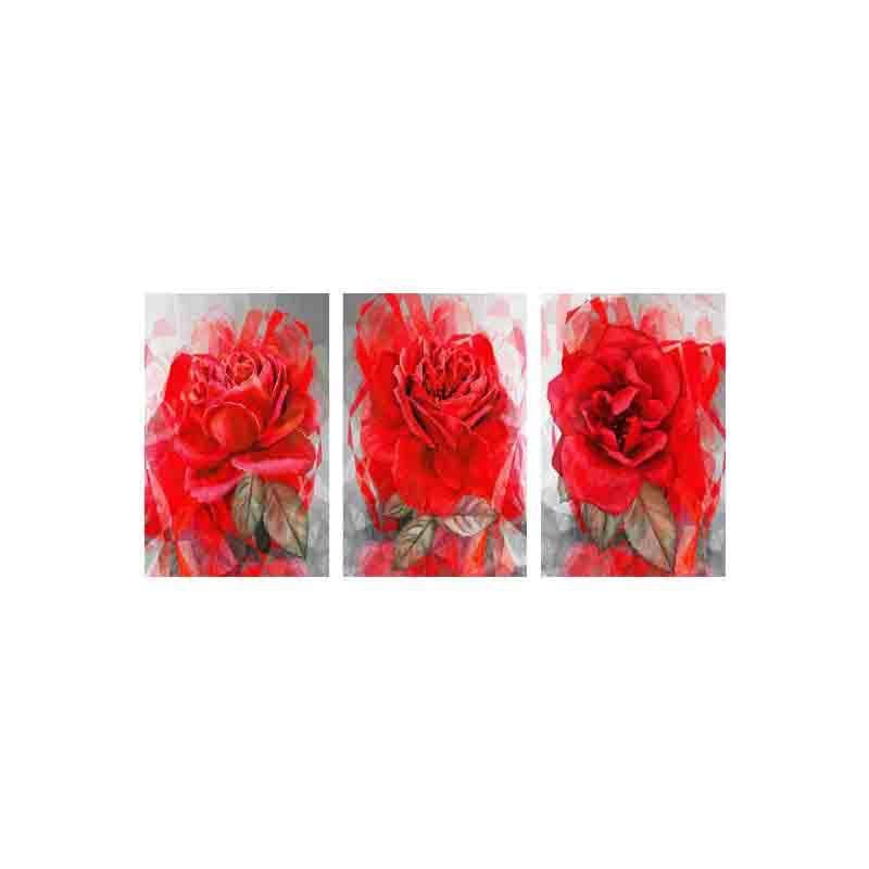 Wall Art & Paintings - Big Rose Wall Art - Set Of Three