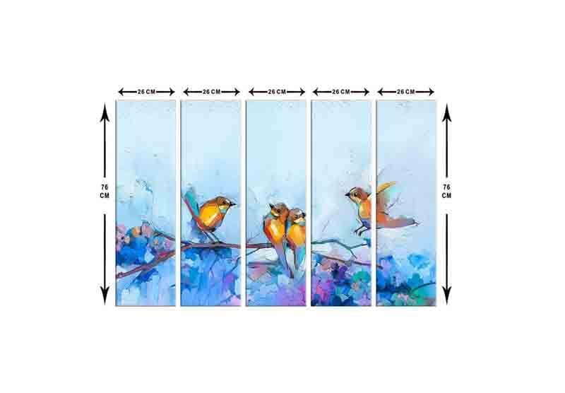 Wall Art & Paintings - Bird Flock Wall Art - Set Of Five