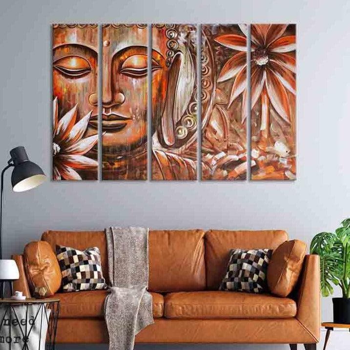 Wall Art & Paintings - Blissful Buddha Wall Art - Set Of Five