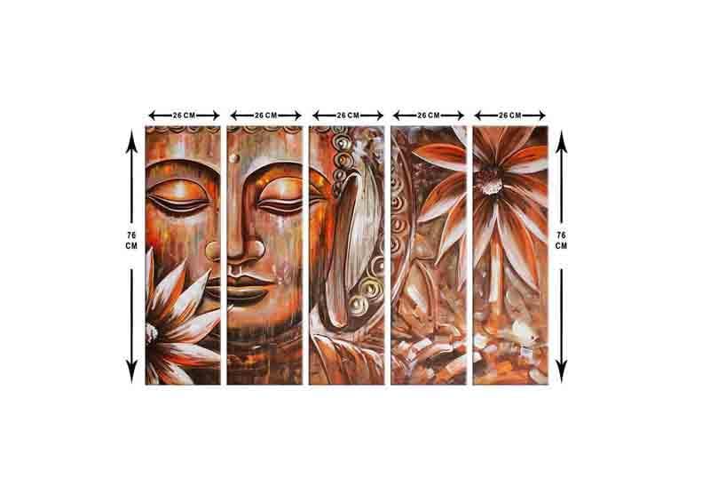 Wall Art & Paintings - Blissful Buddha Wall Art - Set Of Five