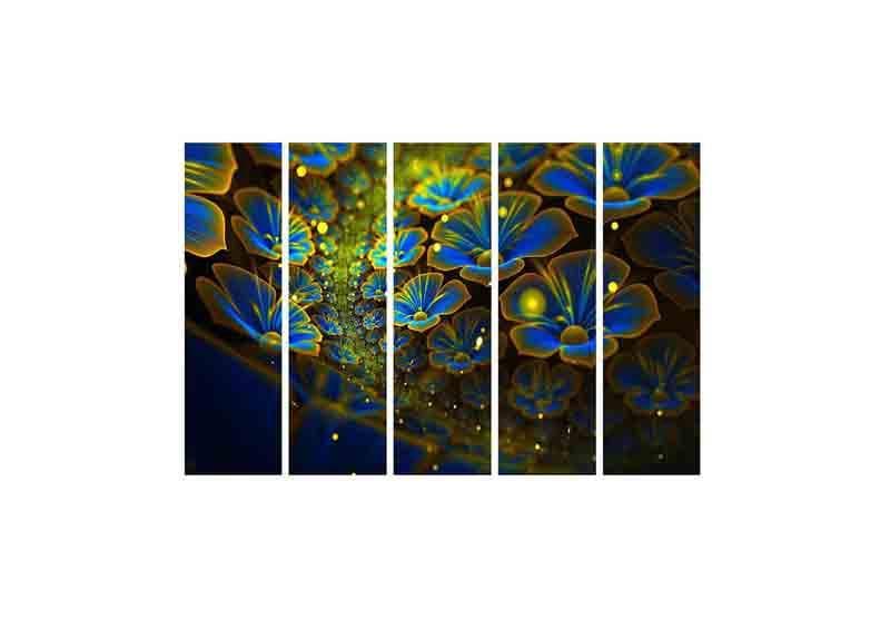 Wall Art & Paintings - Blue Pansies Wall Art - Set Of Five