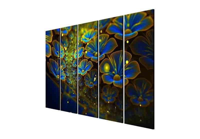 Wall Art & Paintings - Blue Pansies Wall Art - Set Of Five