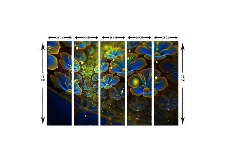 Buy Blue Pansies Wall Art - Set Of Five Wall Art & Paintings from Vaaree