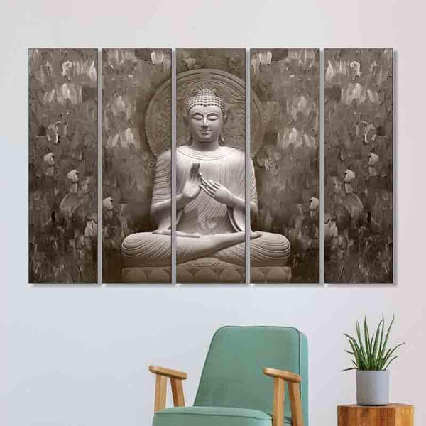 Wall Art & Paintings - Buddha At Peace Wall Art - Set Of Five