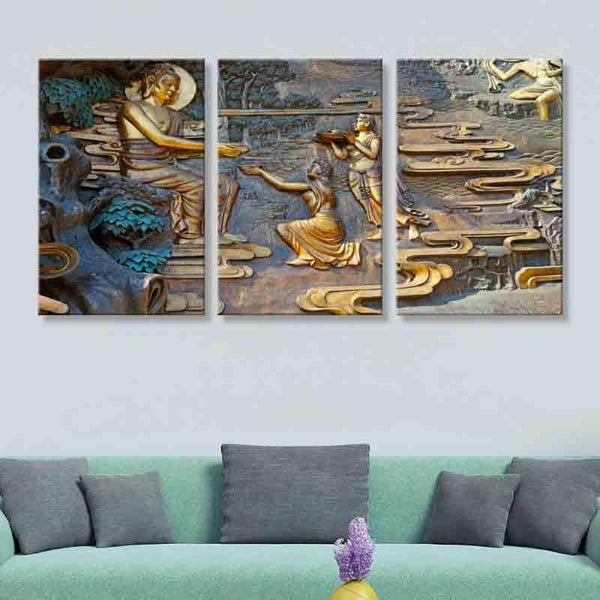 Wall Art & Paintings - Buddha Blessings Wall Art - Set Of Three